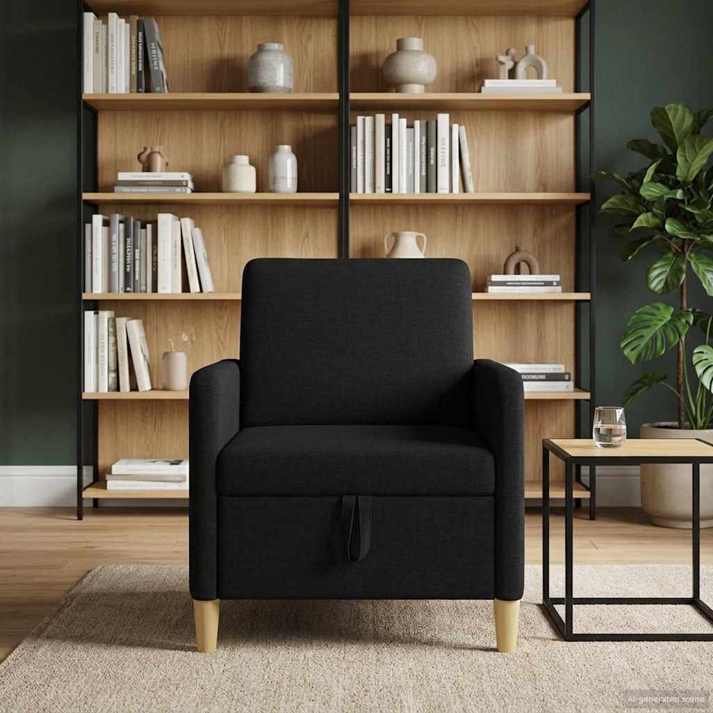 vidaXL Диван с storage Черно 72 x 78 x 87 см Полиестер