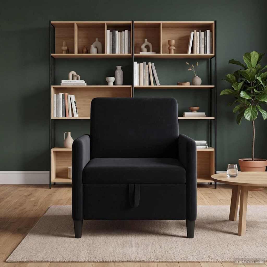 vidaXL Диван с storage Черно 72 x 78 x 87 см Полиестер