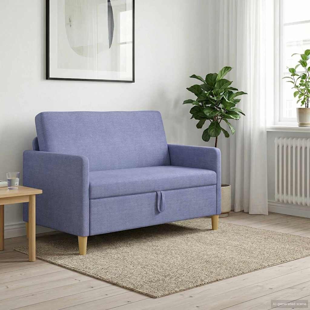 vidaXL Диван с storage Дънково син 122 x 78 x 87 см Полиестер