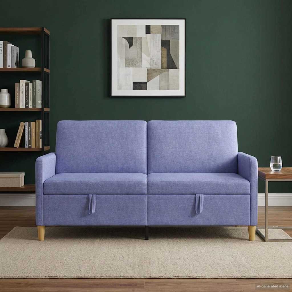 vidaXL Диван с storage Дънково син 172 x 78 x 87 см Полиестер