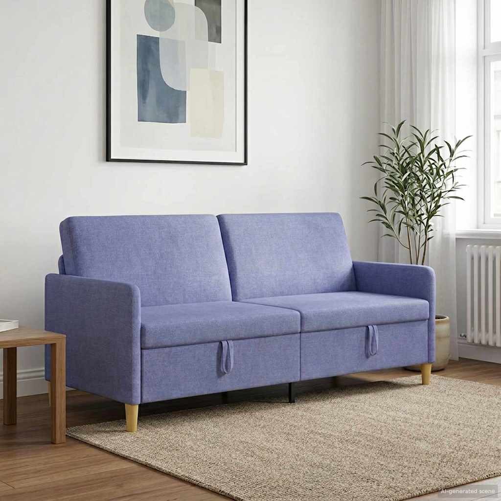 vidaXL Диван с storage Дънково син 192 x 78 x 87 см Полиестер