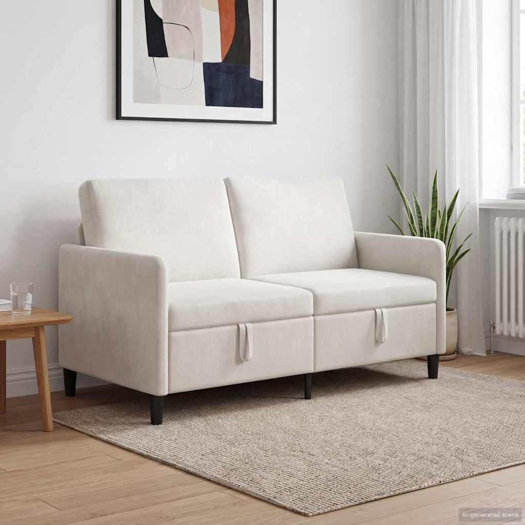 vidaXL Диван с storage Кремаво 152 x 78 x 87 см Полиестер