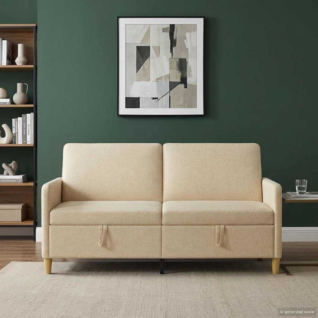 vidaXL Диван с storage Кремаво 172 x 78 x 87 см Полиестер