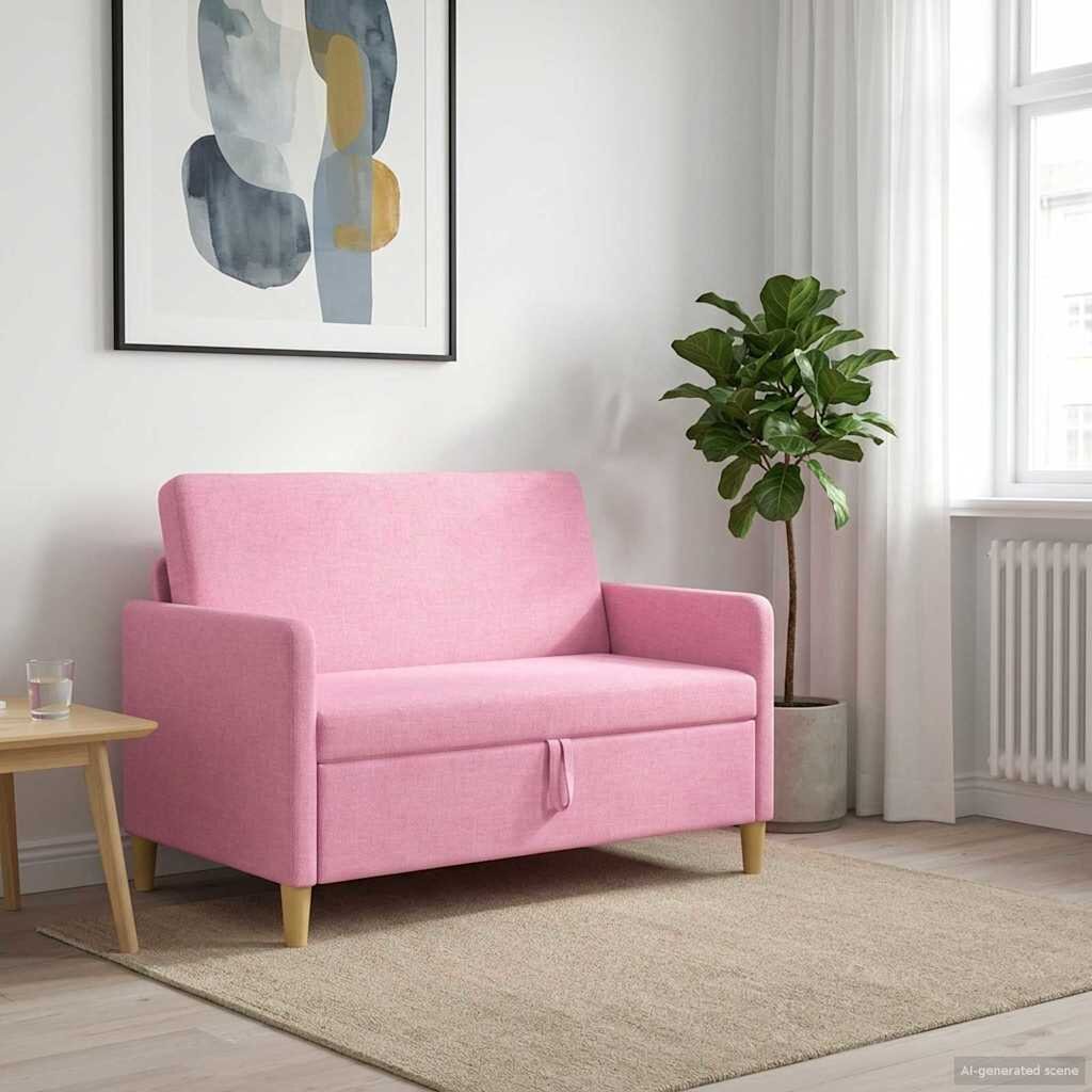 vidaXL Диван с storage Розово 122 x 78 x 87 см Полиестер