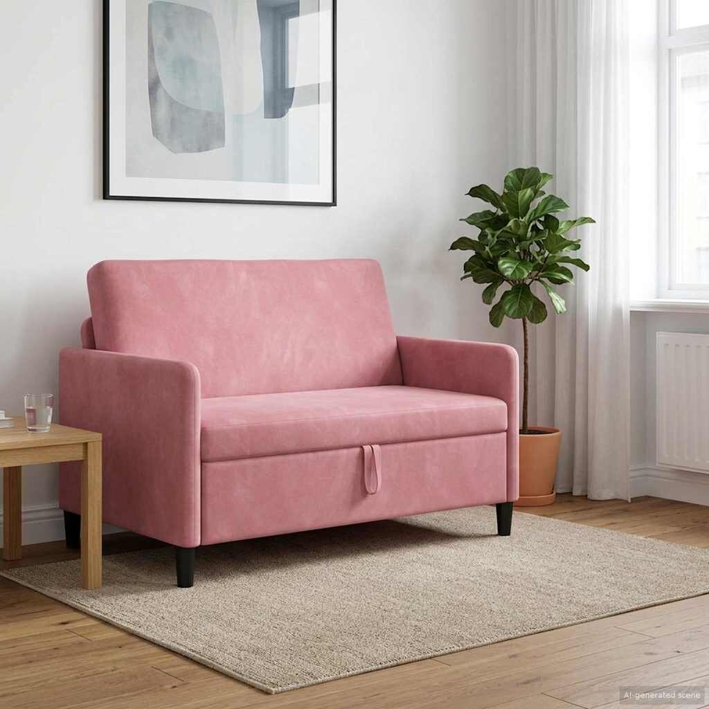 vidaXL Диван с storage Розово 122 x 78 x 87 см Полиестер