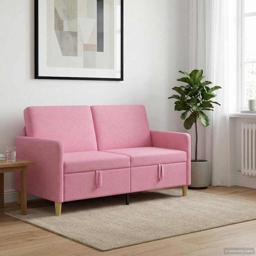 vidaXL Диван с storage Розово 152 x 78 x 87 см Полиестер
