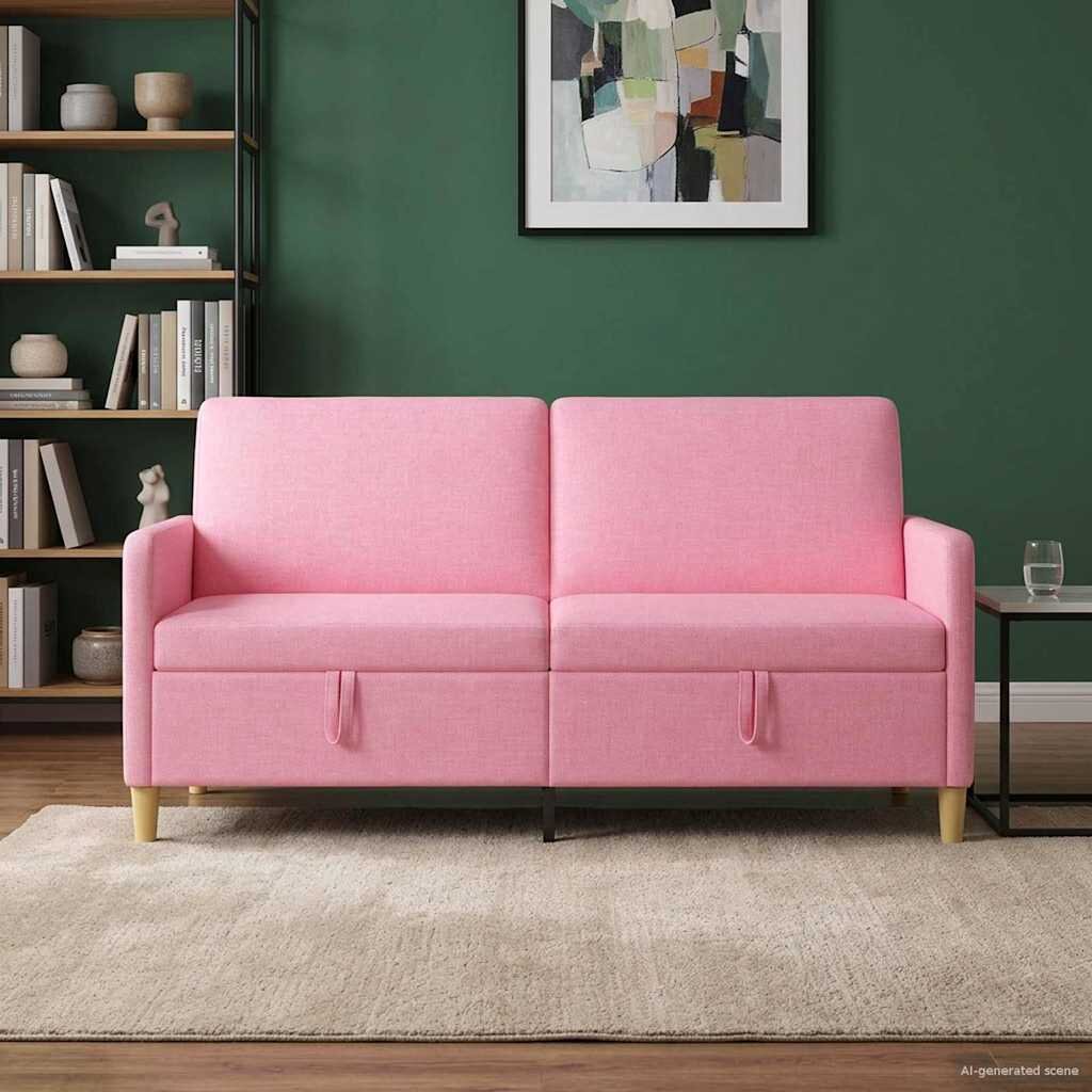 vidaXL Диван с storage Розово 172 x 78 x 87 см Полиестер