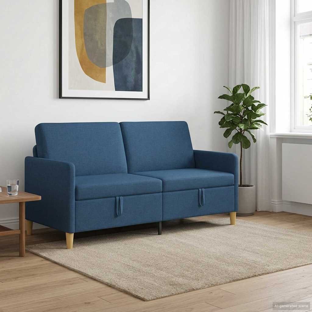 vidaXL Диван с storage Синьо 172 x 78 x 87 см Полиестер
