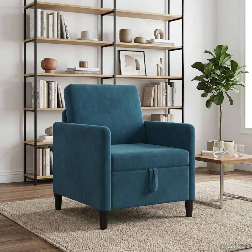 vidaXL Диван с storage Синьо 72 x 78 x 87 см Полиестер