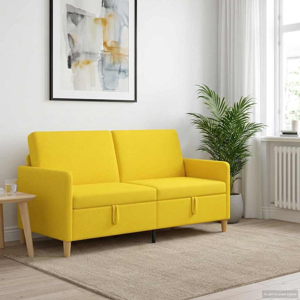 vidaXL Диван с storage Светло жълто 172 x 78 x 87 см Полиестер