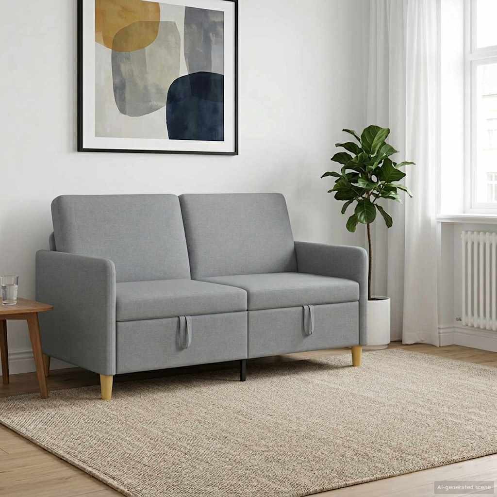vidaXL Диван с storage Светлосиво 152 x 78 x 87 см Полиестер