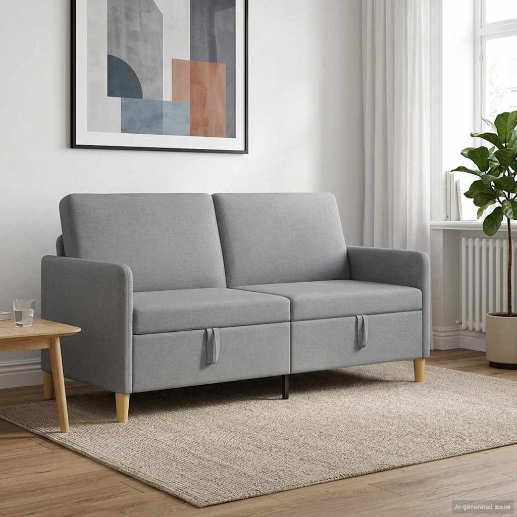 vidaXL Диван с storage Светлосиво 172 x 78 x 87 см Полиестер