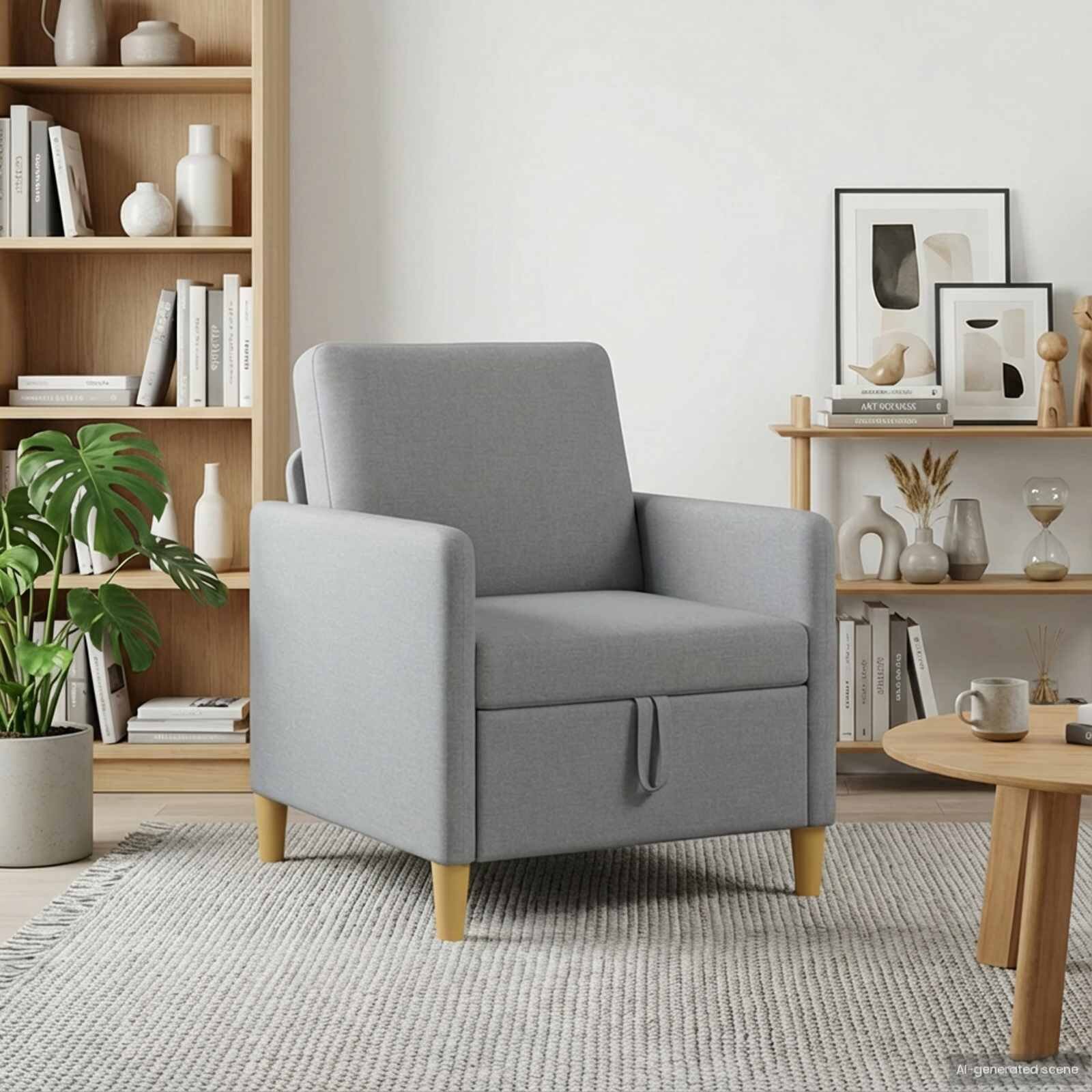 vidaXL Диван с storage Светлосиво 72 x 78 x 87 см Полиестер