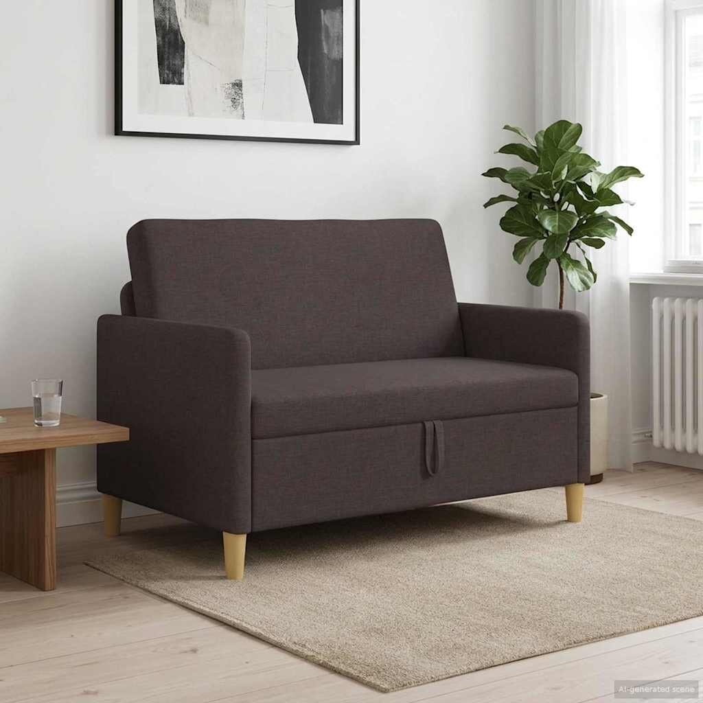 vidaXL Диван с storage Тъмен кафяв 122 x 78 x 87 см Полиестер