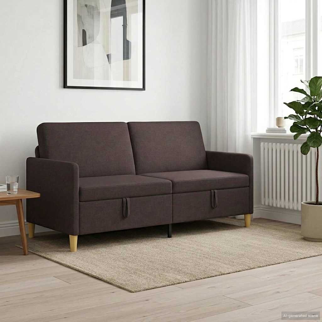 vidaXL Диван с storage Тъмен кафяв 172 x 78 x 87 см Полиестер