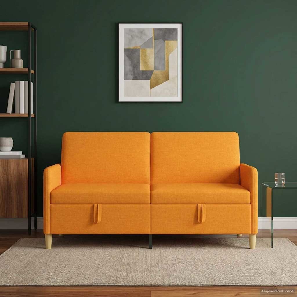 vidaXL Диван с storage Тъмен жълт 172 x 78 x 87 см Полиестер