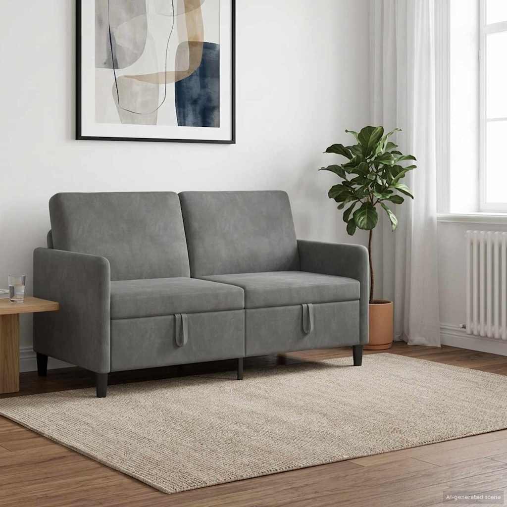 vidaXL Диван с storage Тъмносиво 152 x 78 x 87 см Полиестер