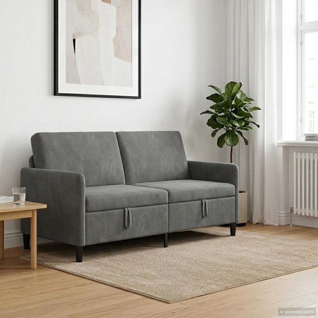 vidaXL Диван с storage Тъмносиво 172 x 78 x 87 см Полиестер