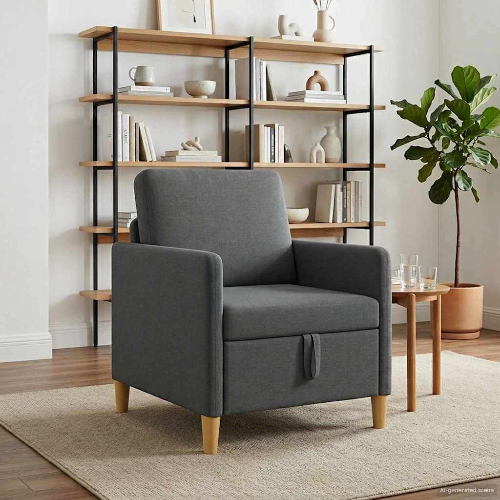 vidaXL Диван с storage Тъмносиво 72 x 78 x 87 см Полиестер
