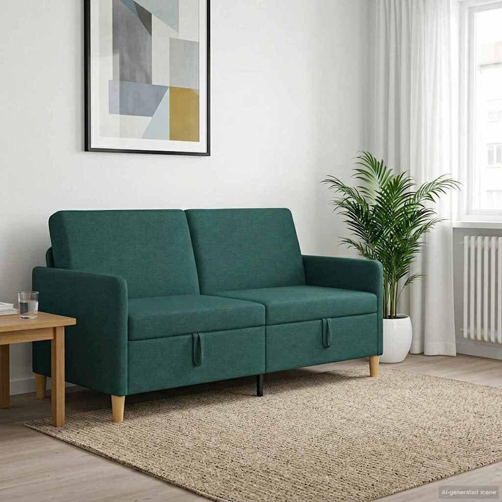 vidaXL Диван с storage Тъмнозелено 172 x 78 x 87 см Полиестер