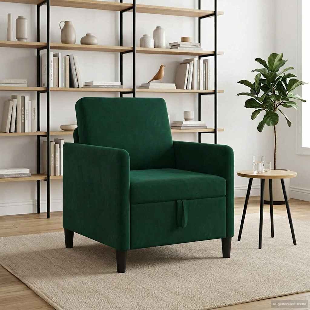 vidaXL Диван с storage Тъмнозелено 72 x 78 x 87 см Полиестер