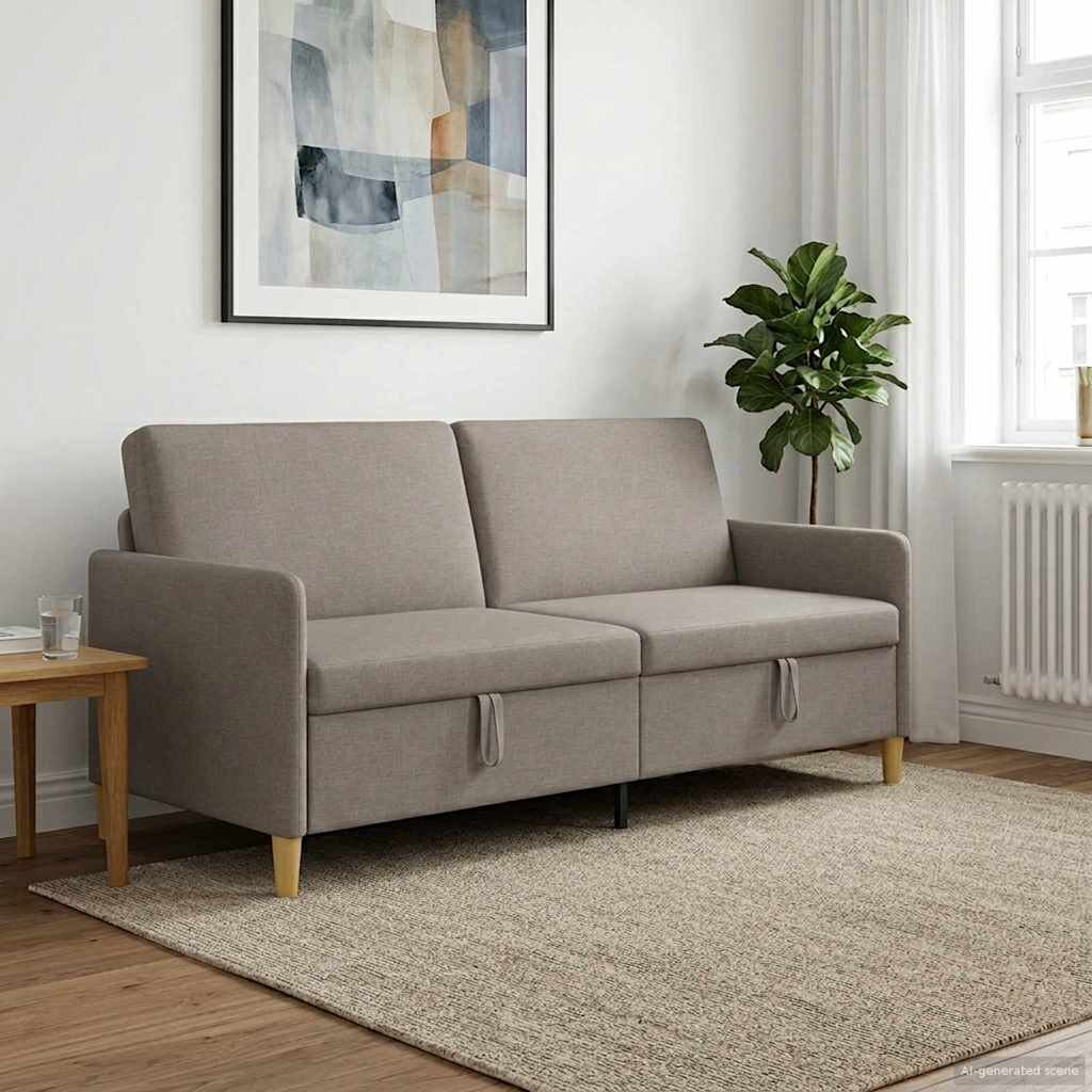 vidaXL Диван с storage Таупе 192 x 78 x 87 см Полиестер