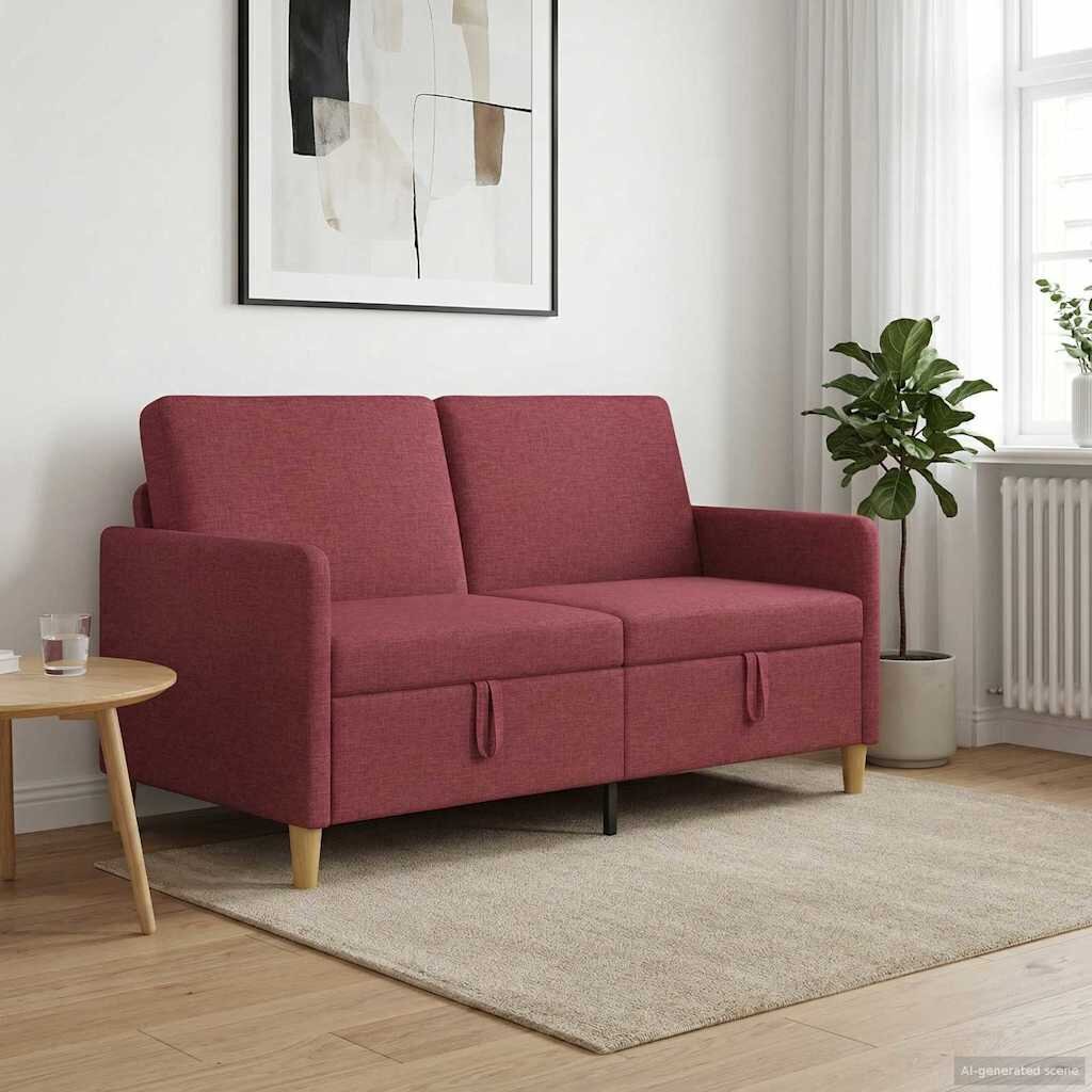 vidaXL Диван с storage Виненочервен 152 x 78 x 87 см Полиестер