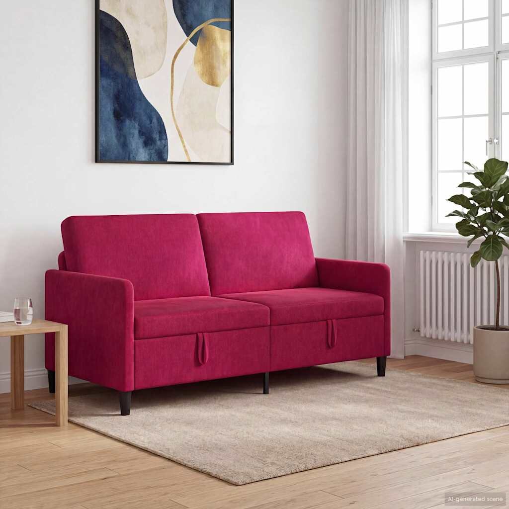 vidaXL Диван с storage Виненочервен 172 x 78 x 87 см Полиестер