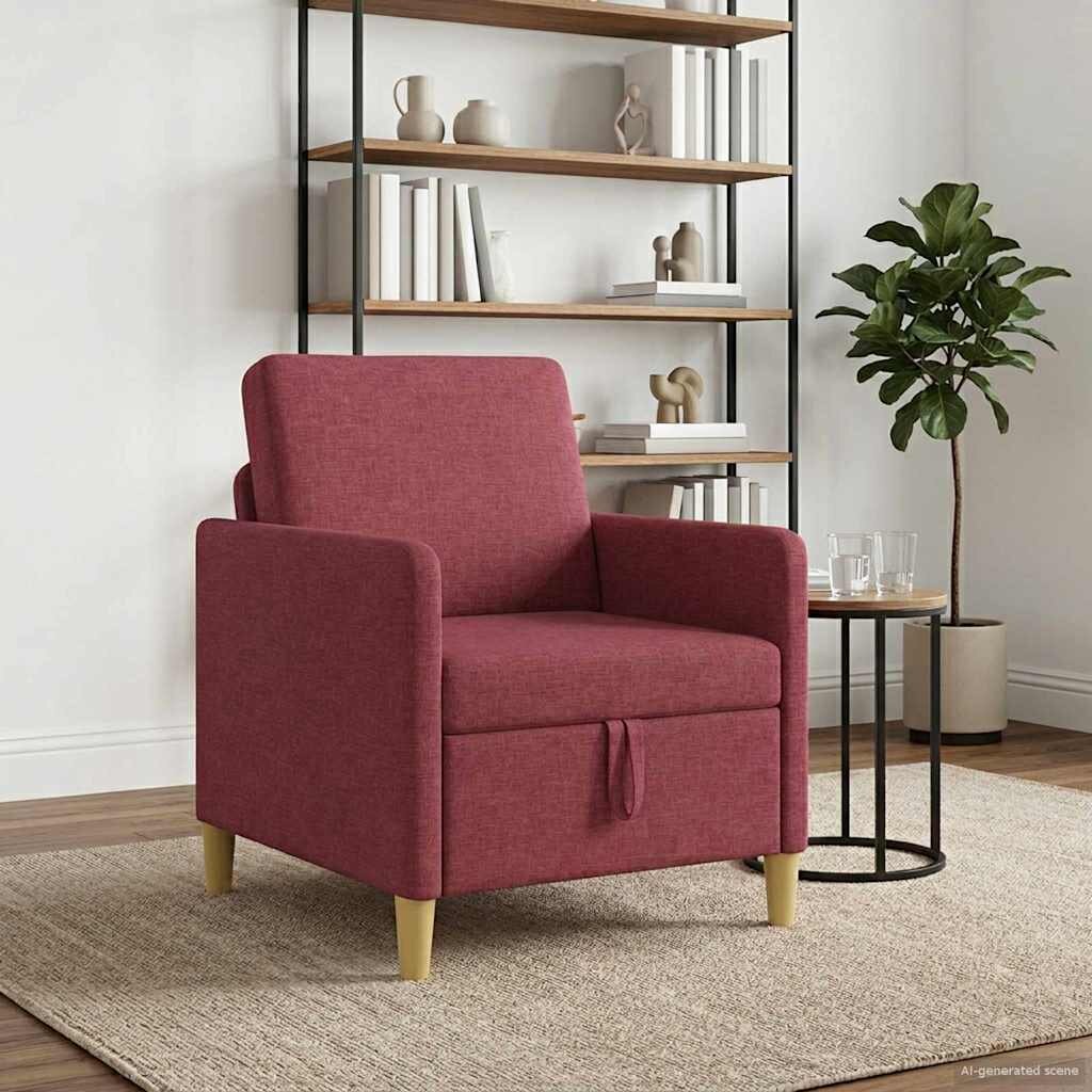 vidaXL Диван с storage Виненочервен 72 x 78 x 87 см Полиестер