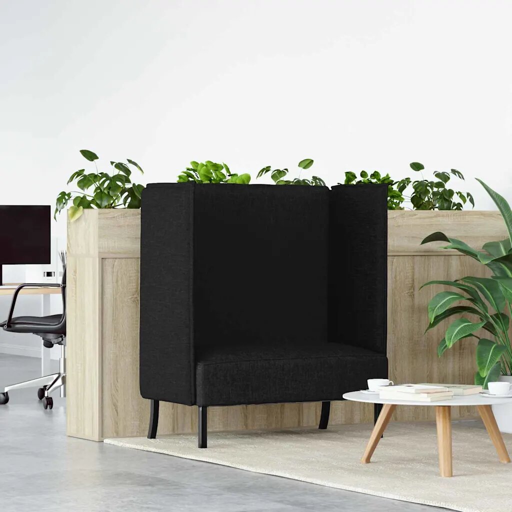 vidaXL Диван с висока облегалка 101cm Черно текстил