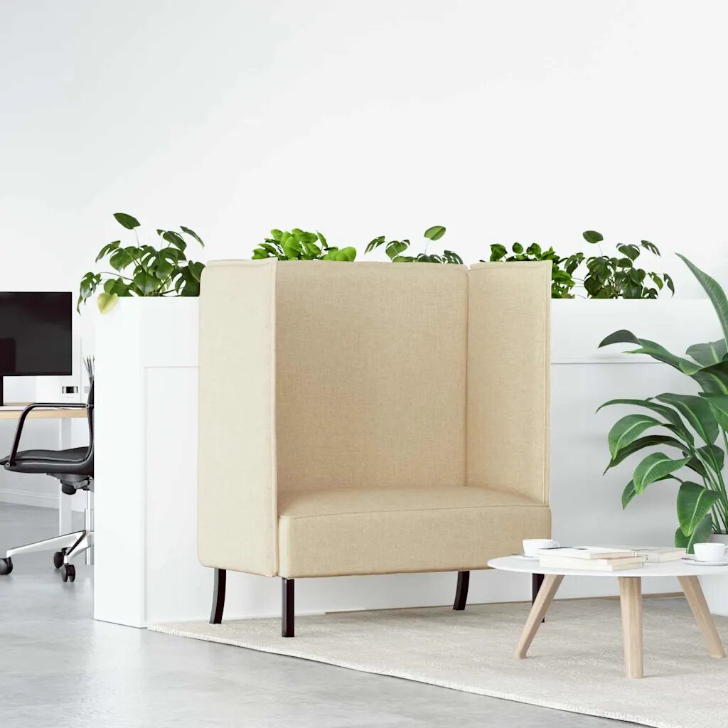 vidaXL Диван с висока облегалка 101cm Крем текстил