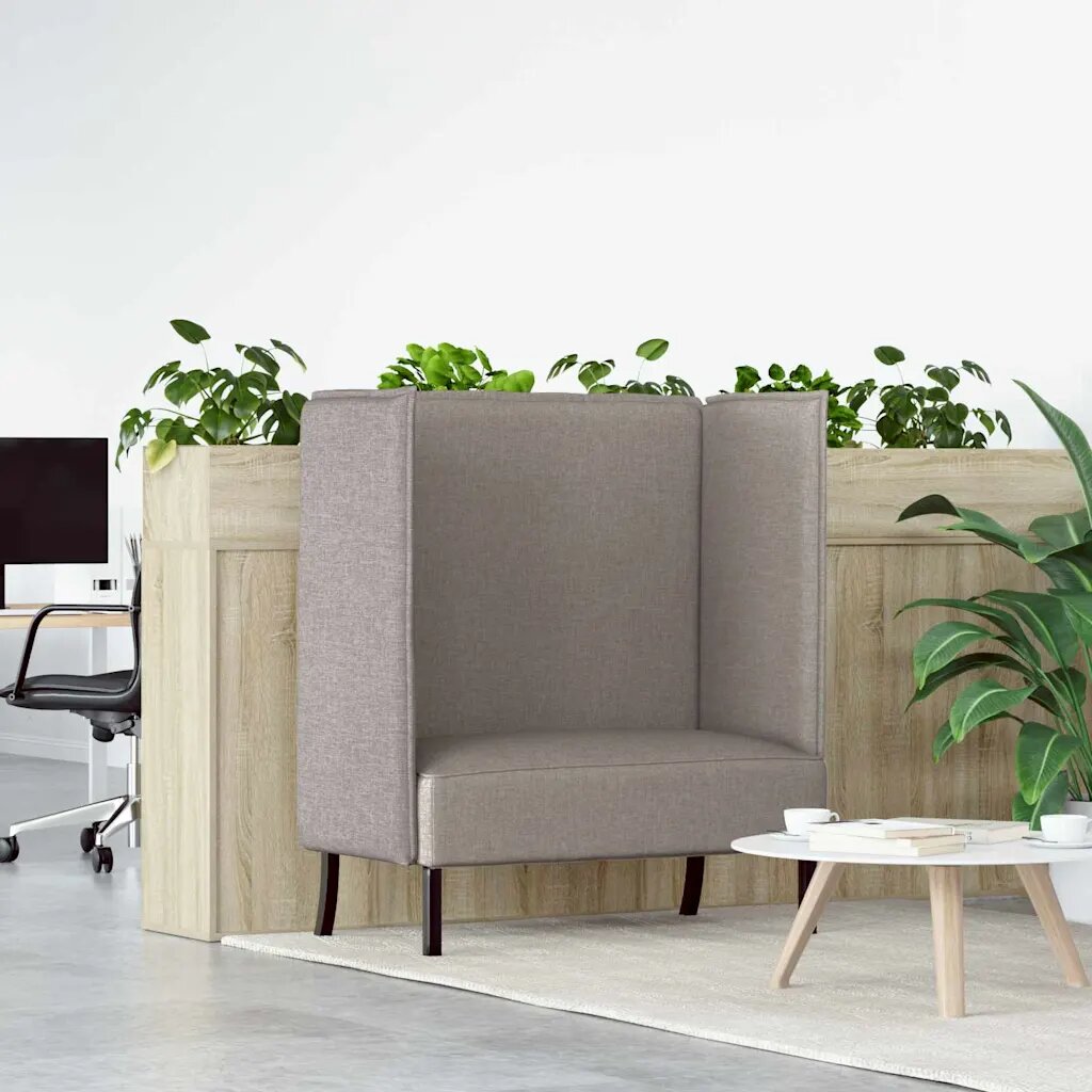vidaXL Диван с висока облегалка Таупе 109 x 56 x 121 см текстил