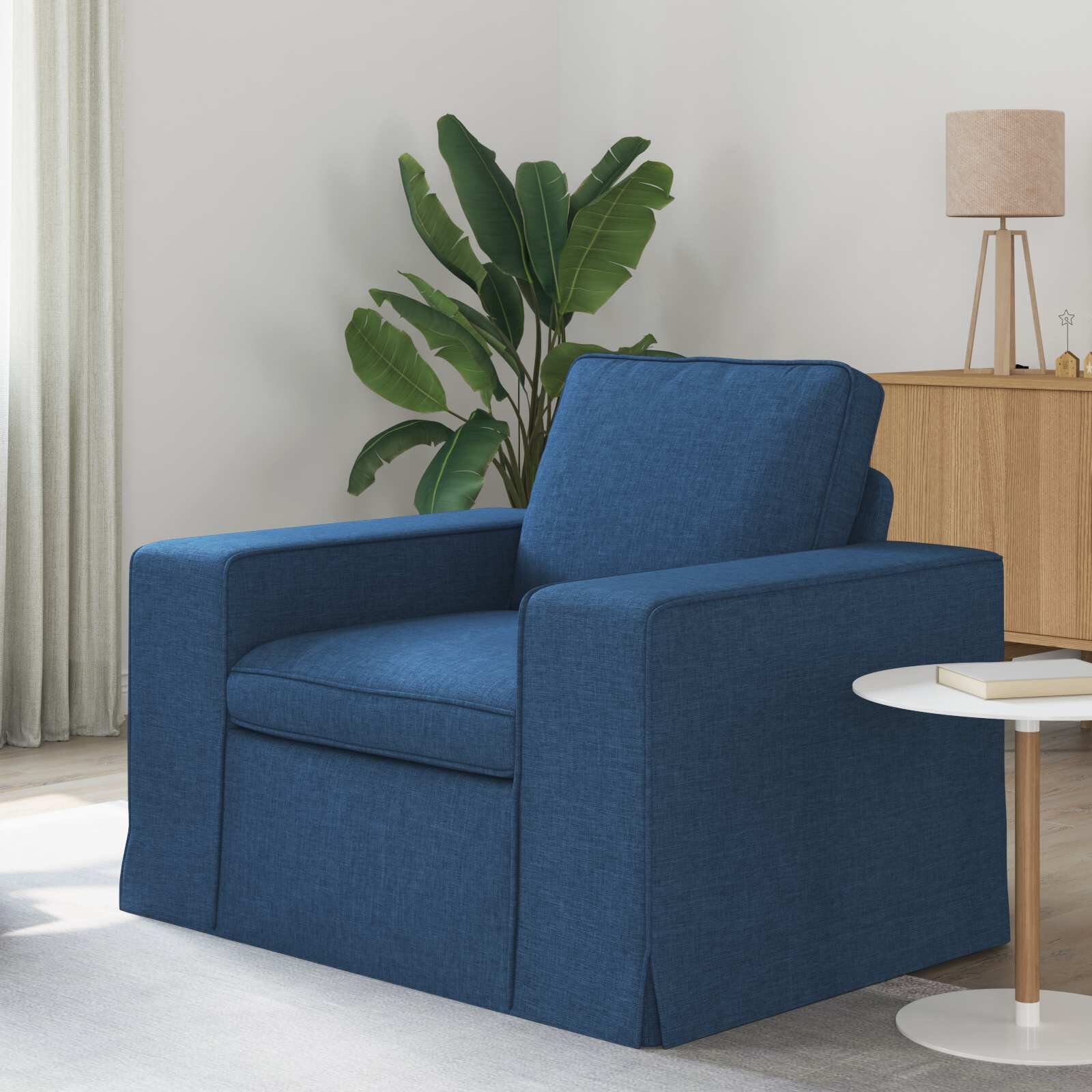vidaXL Диван Синьо 103 x 80 x 82 см текстил