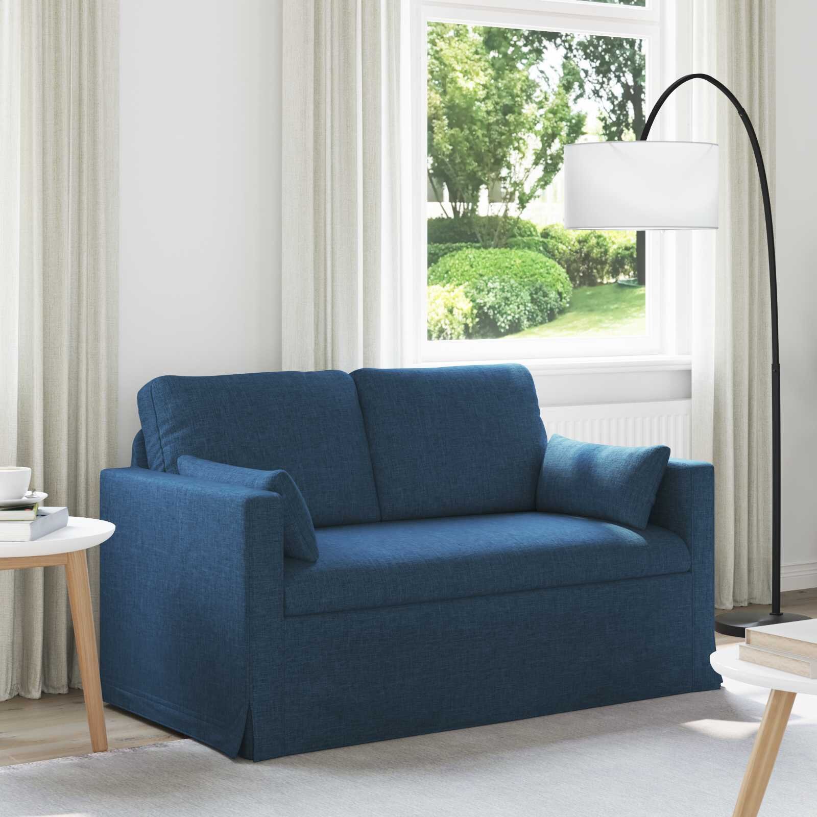 vidaXL Диван Синьо 139 x 78 x 80 см текстил