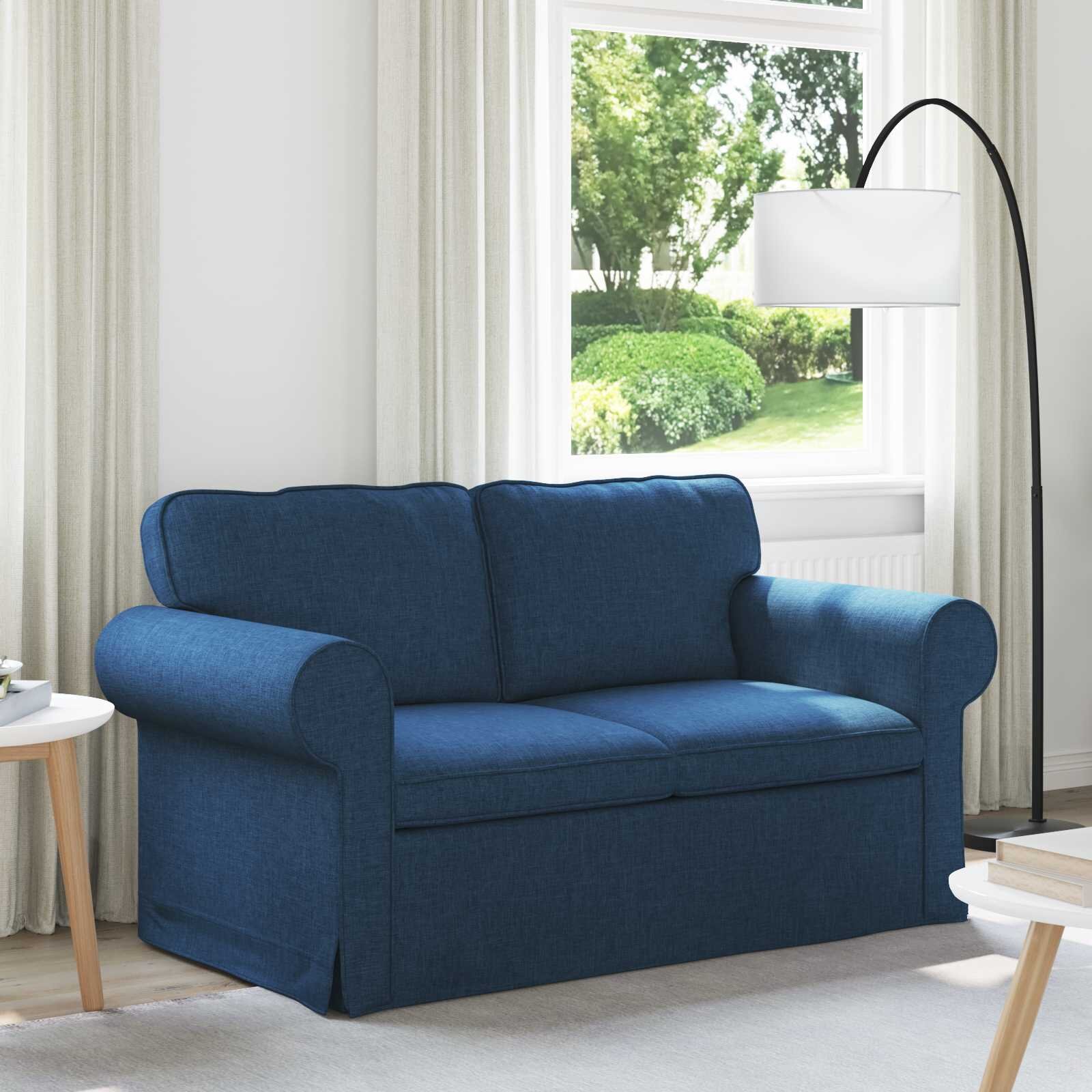 vidaXL Диван Синьо 155 x 82 x 80 см текстил