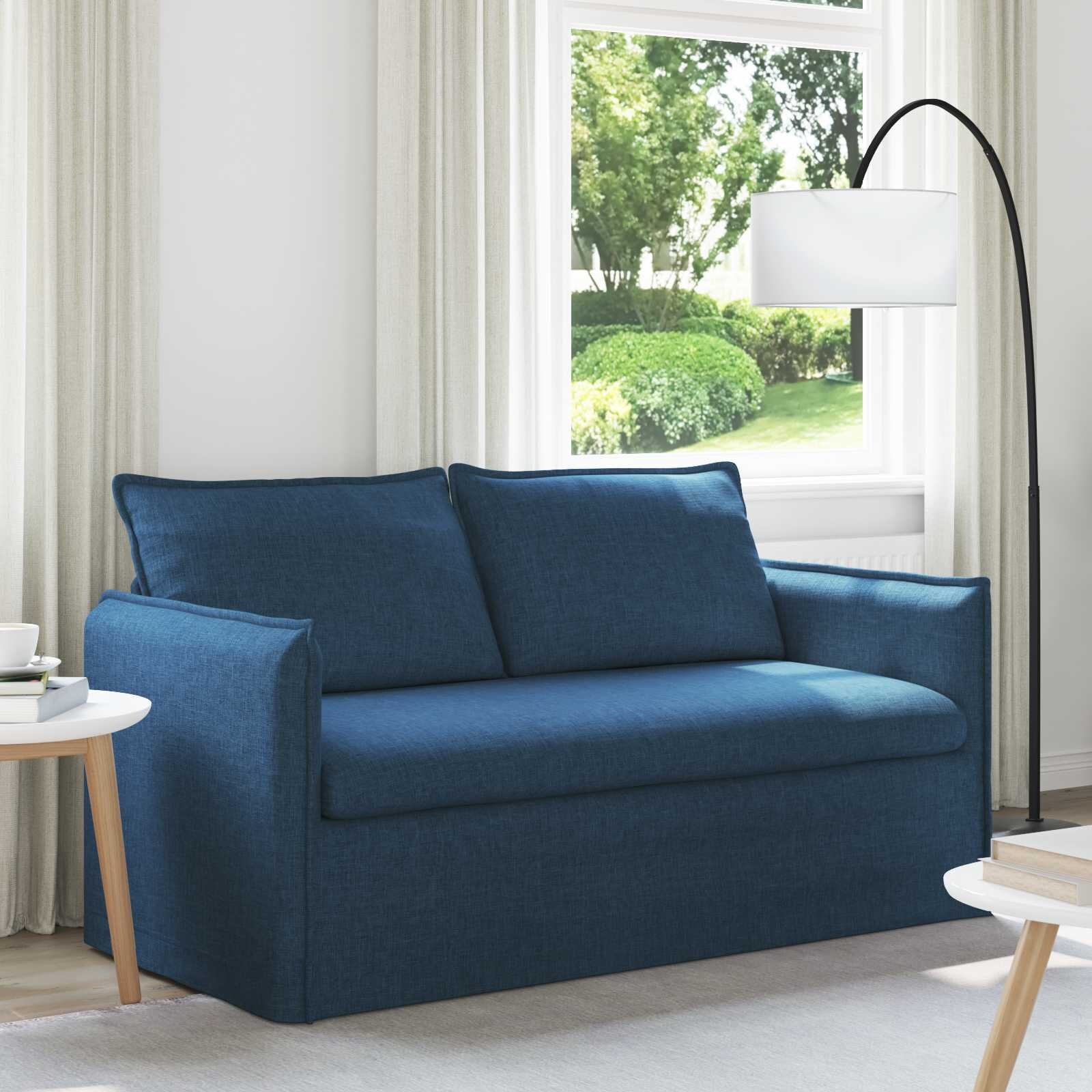 vidaXL Диван Синьо 156 x 82 x 85 см текстил