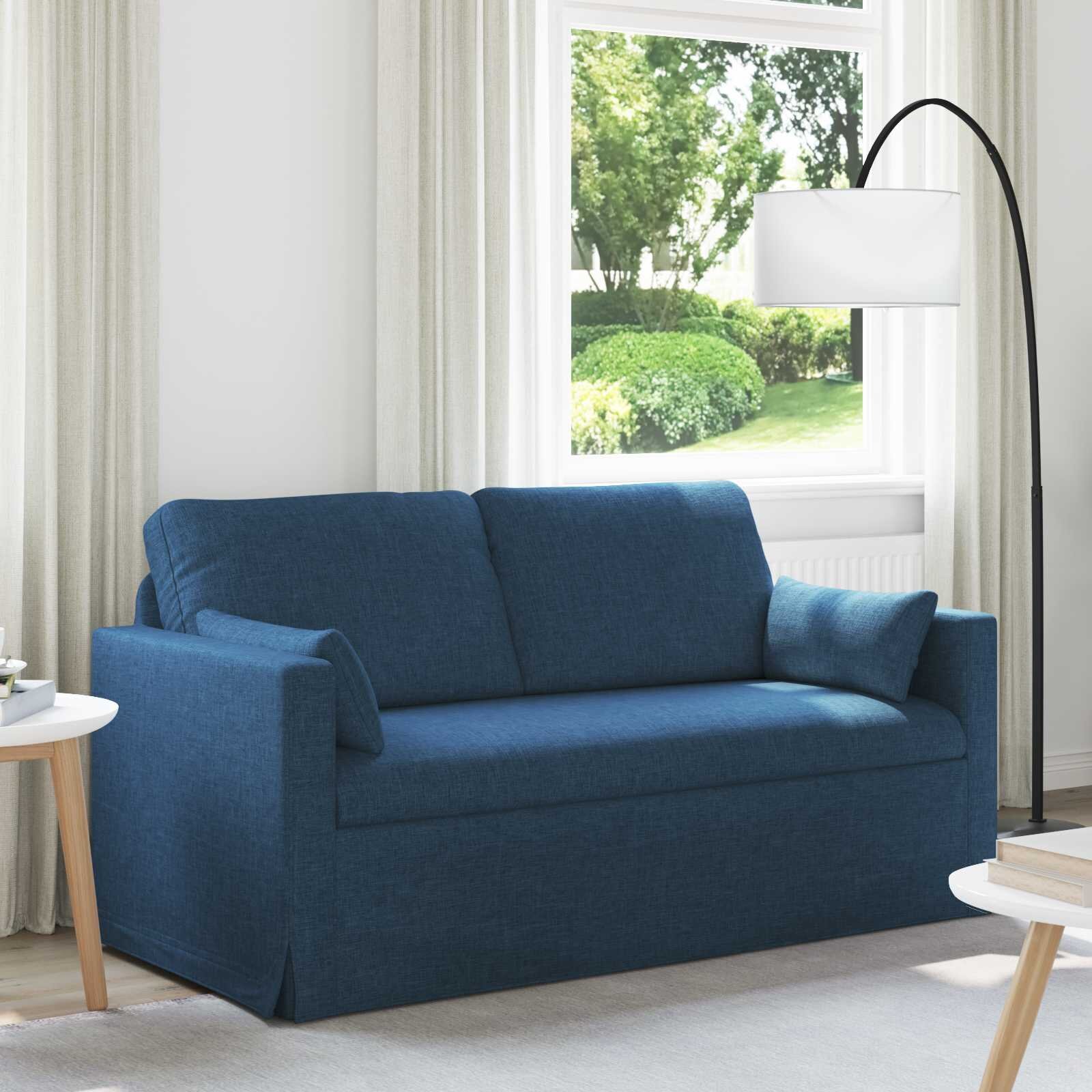 vidaXL Диван Синьо 158 x 78 x 80 см текстил
