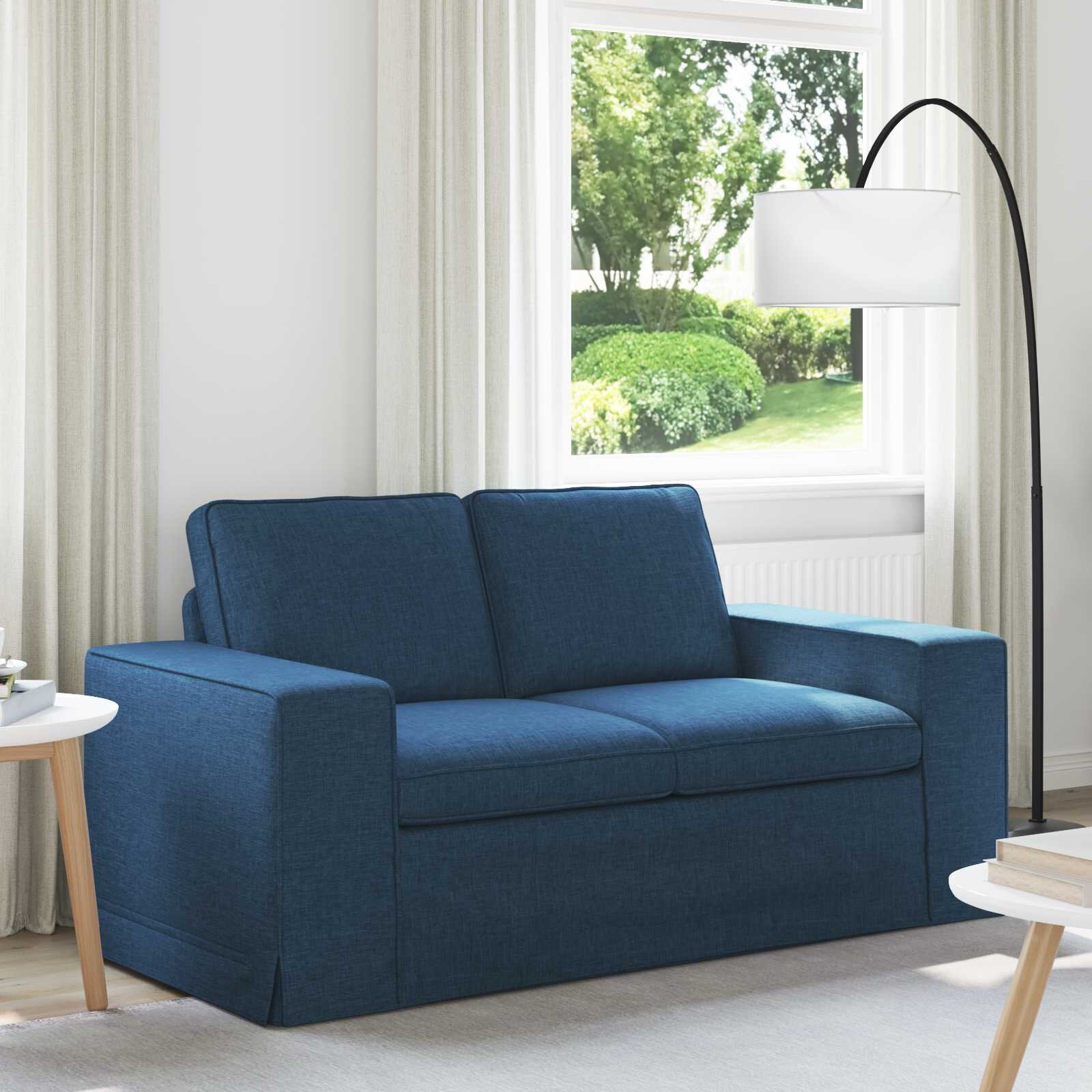 vidaXL Диван Синьо 162 x 80 x 82 см текстил
