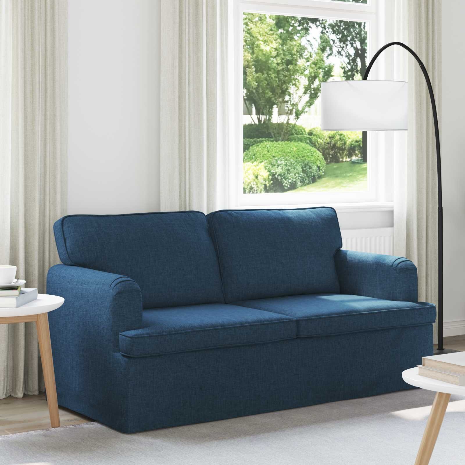 vidaXL Диван Синьо 162 x 80 x 85 см текстил
