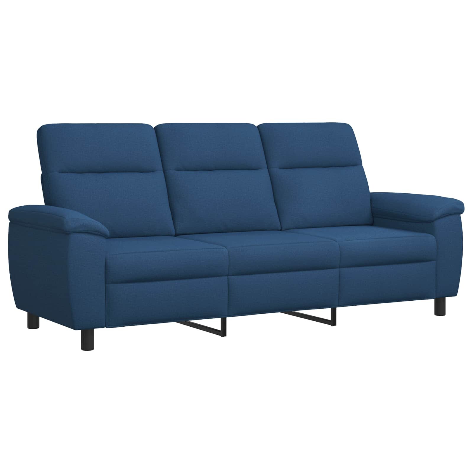 vidaXL Диван Синьо 214 x 90 x 95 см Текстил