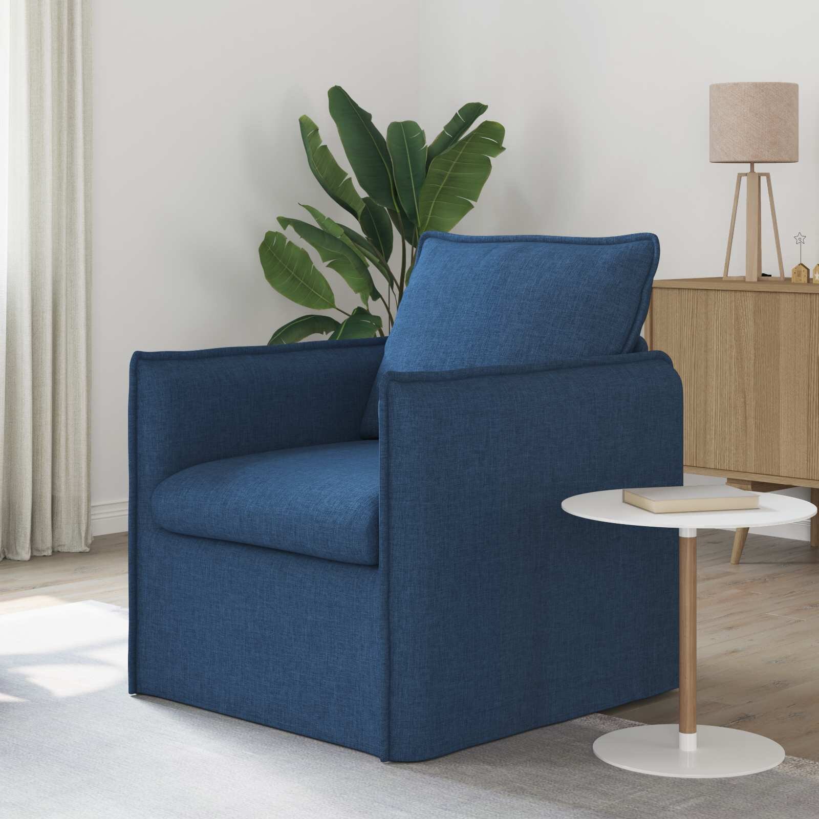 vidaXL Диван Синьо 75 x 82 x 85 см текстил