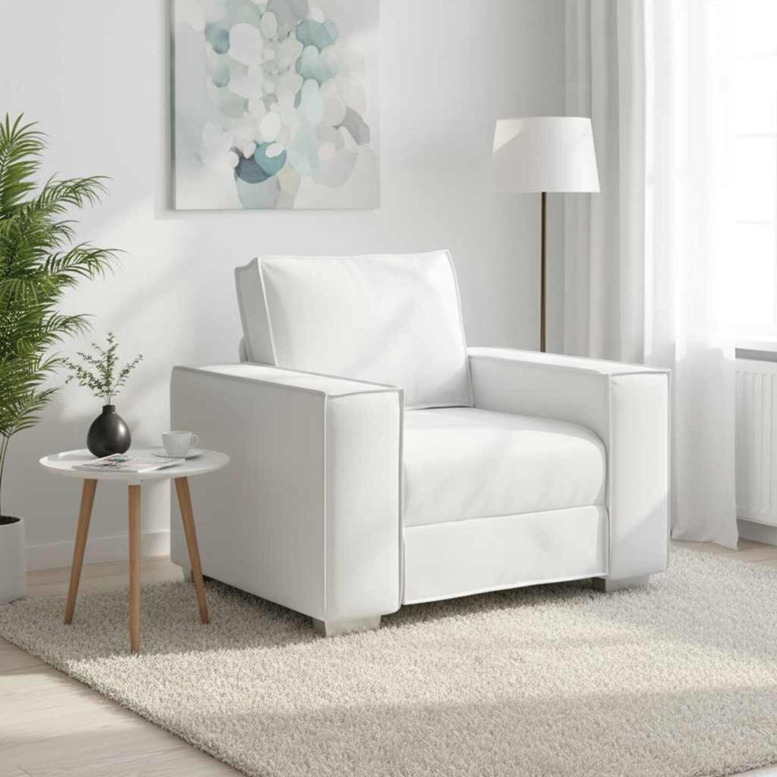 vidaXL Диван стол Бял 100 cm Изкуствена