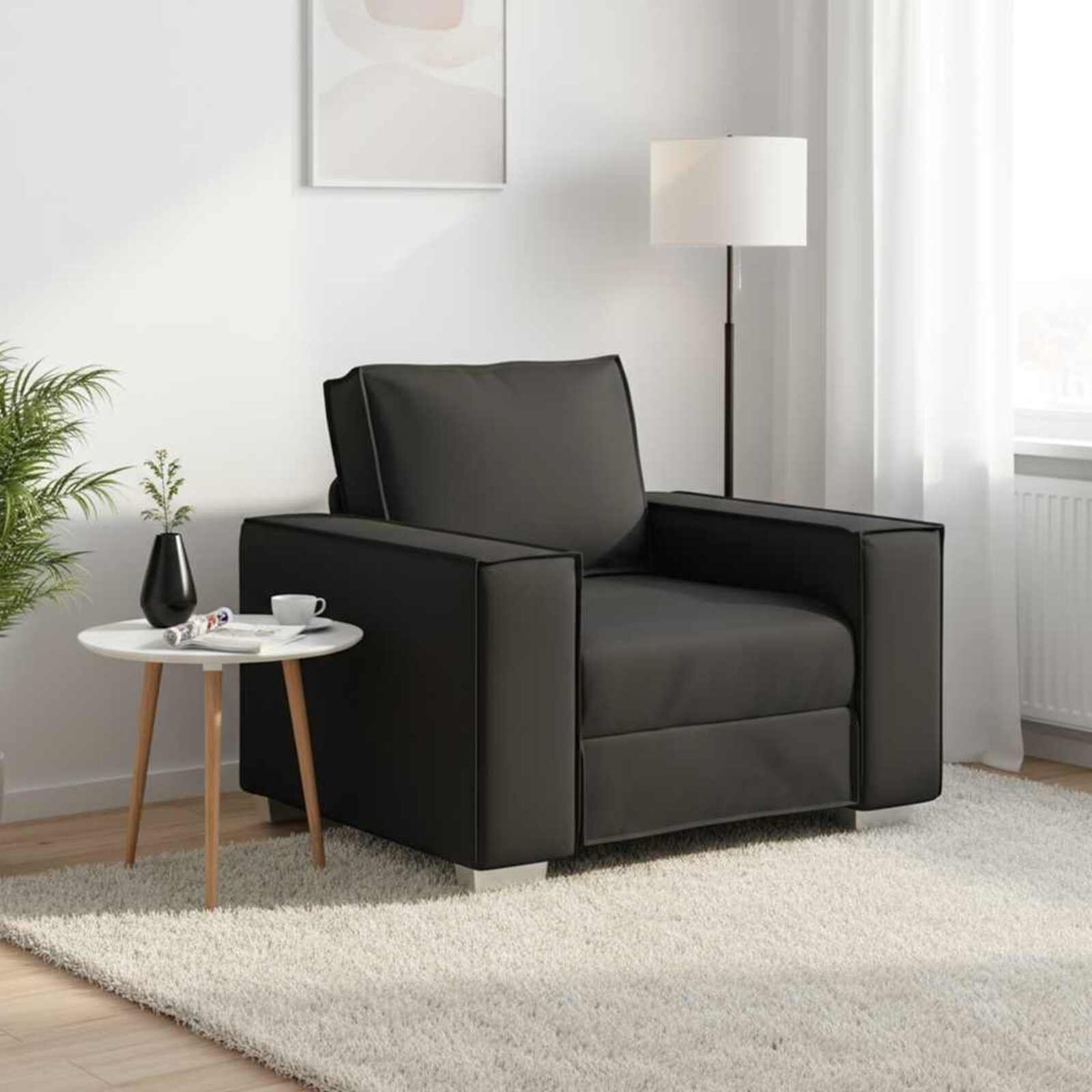 vidaXL Диван стол Черен 100 cm Изкуствена