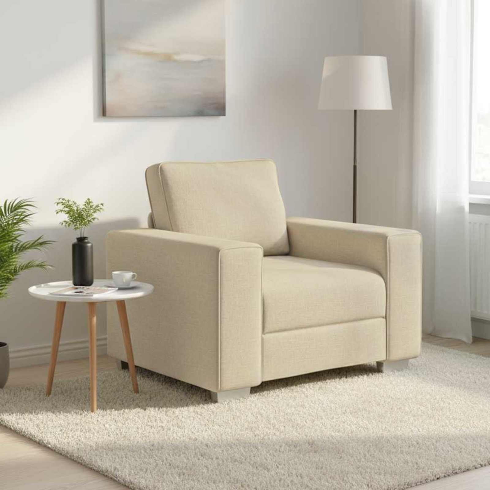 vidaXL Диван стол Крем 100 cm текстил