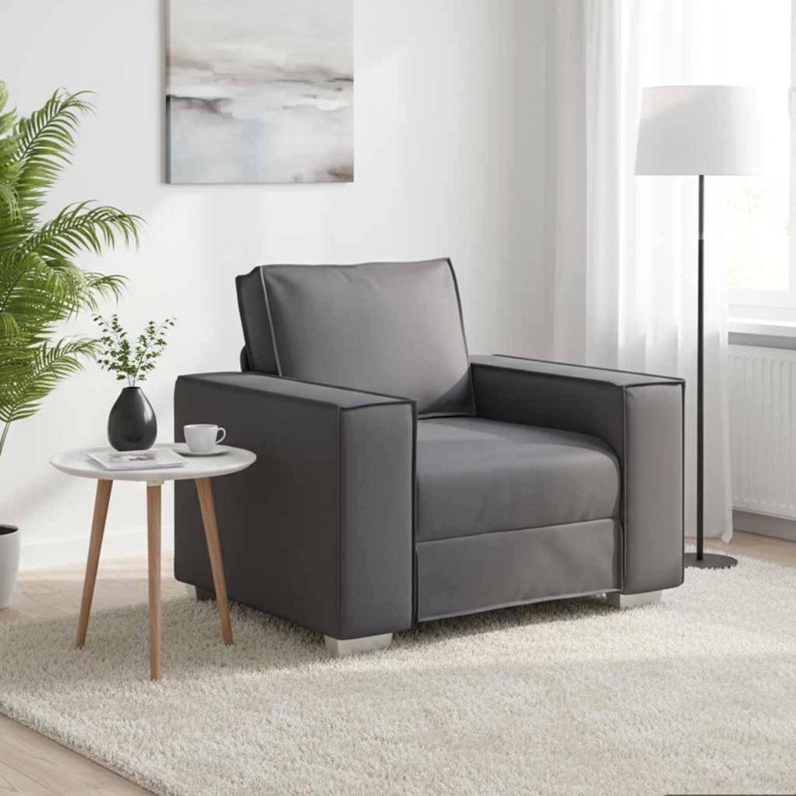 vidaXL Диван стол Сив 100 cm Изкуствена
