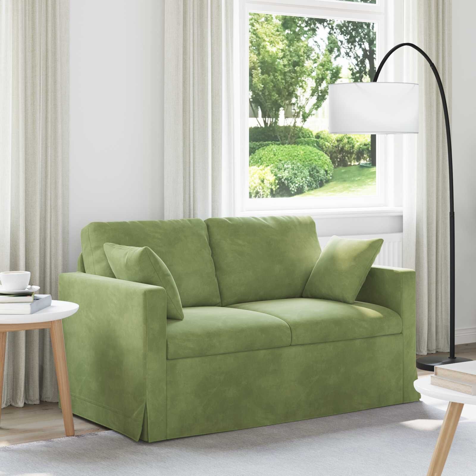 vidaXL Диван Светло зелено 138 x 78 x 80 см Кадифе