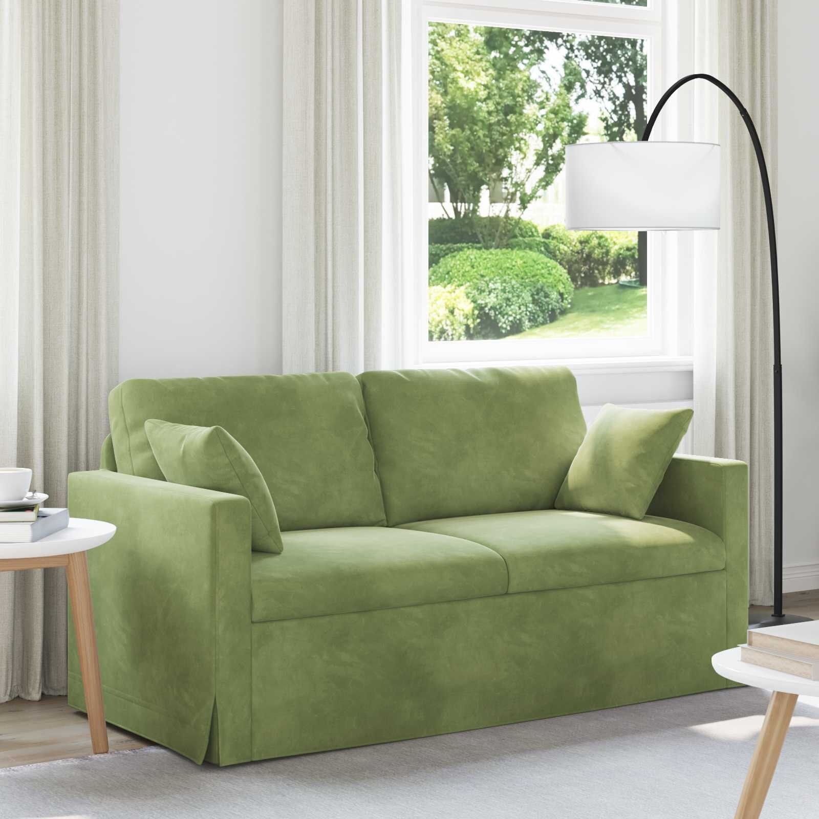 vidaXL Диван Светло зелено 158 x 78 x 80 см Кадифе