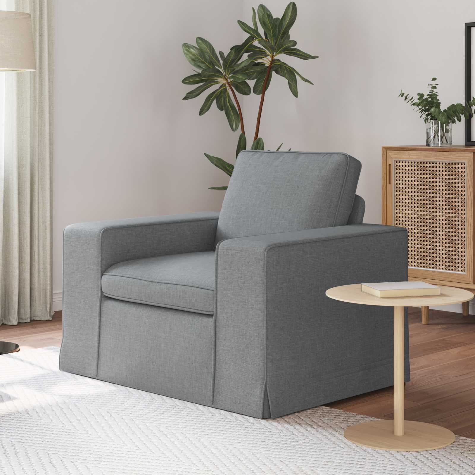 vidaXL Диван Светлосиво 103 x 80 x 82 см текстил