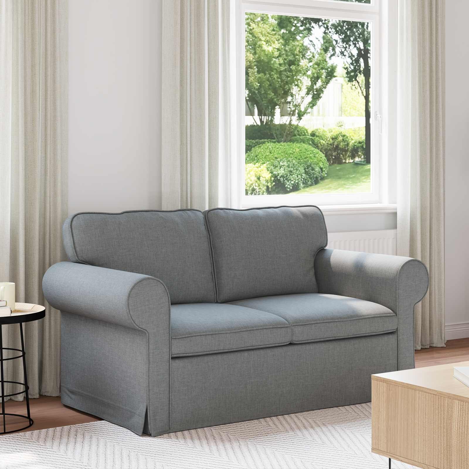 vidaXL Диван Светлосиво 155 x 82 x 80 см текстил