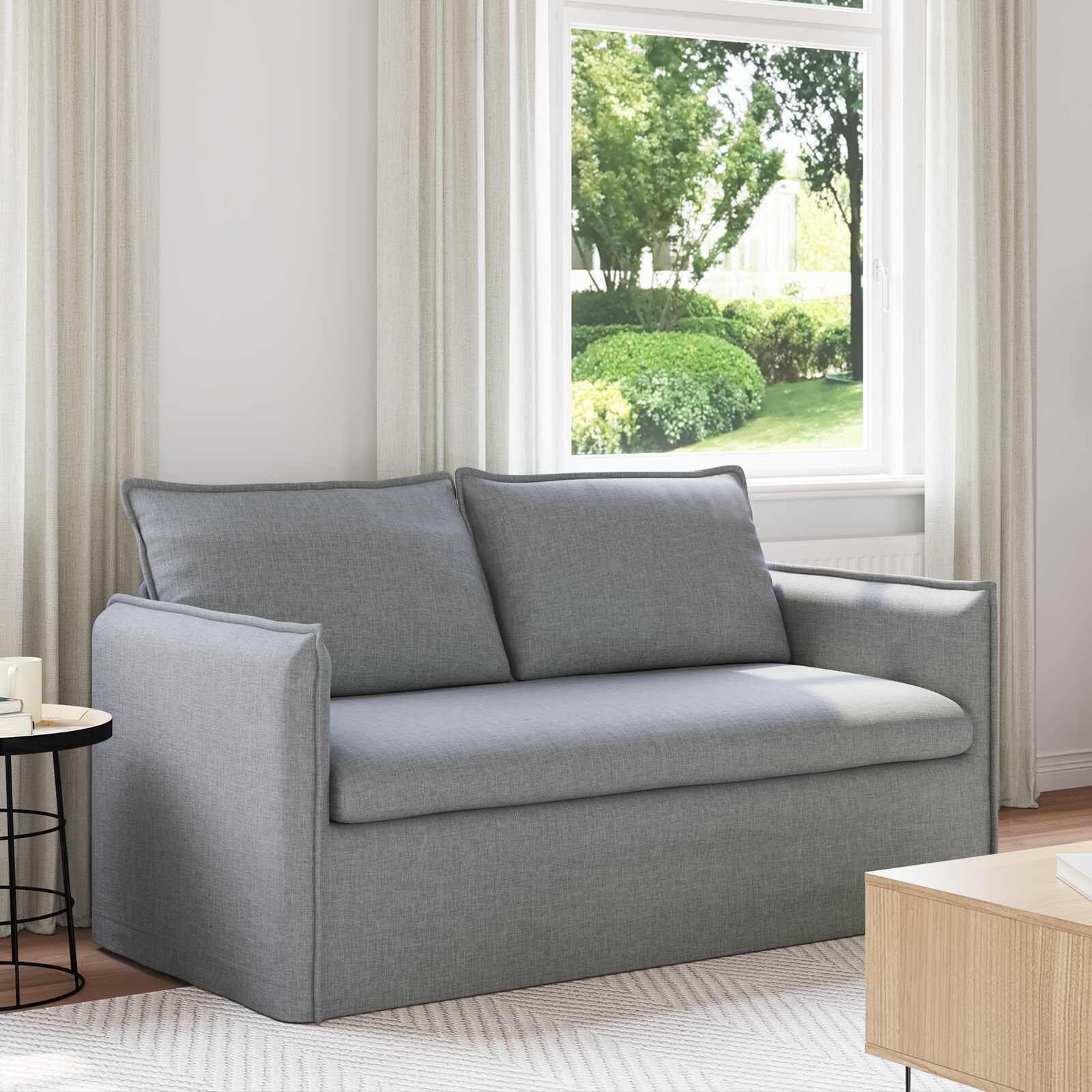 vidaXL Диван Светлосиво 156 x 82 x 85 см текстил